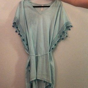 Blue coverup seafolly Australia one size tie waist tassels